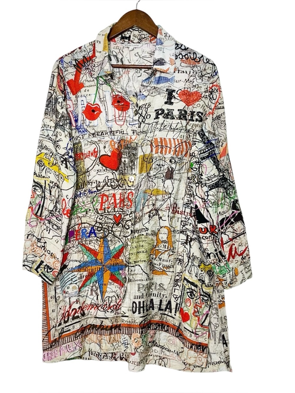 John Mark Paris Novelty Print Tunic Shirt